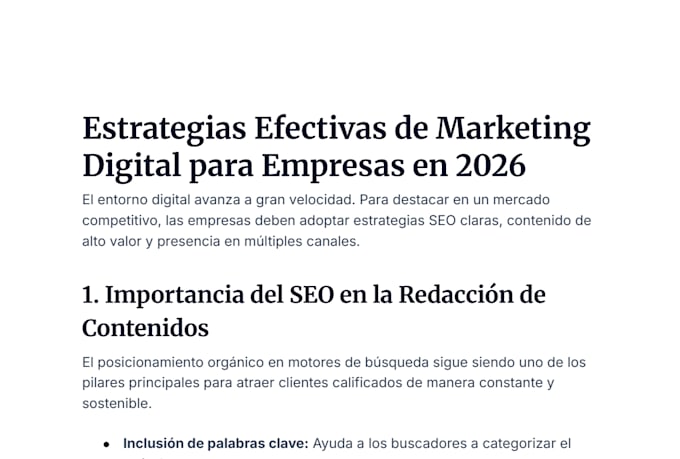 write SEO blog posts and articles in spanish